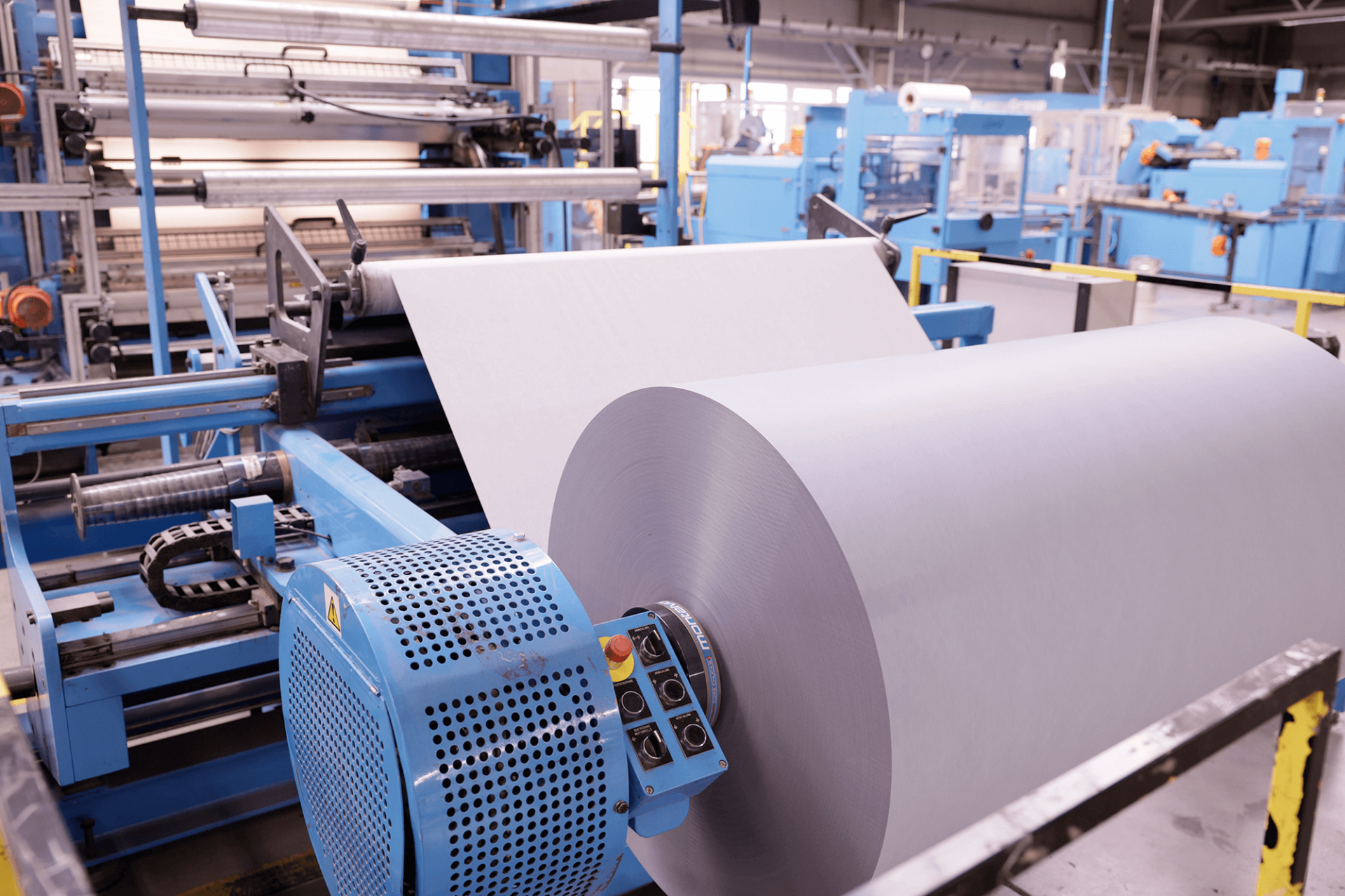 paper machine with roll